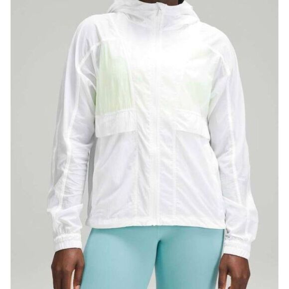 LULULEMON ATHLETICA Hood Lite Jacket In White Size 8 - Picture 1 of 5